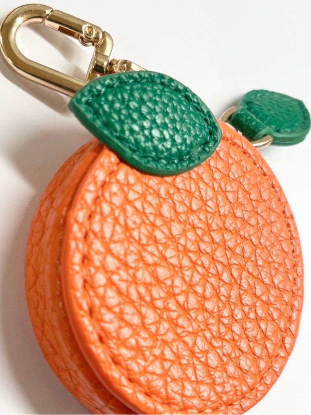 Orange Leather Fruit Key Coin Case NWT - Picture 4 of 7